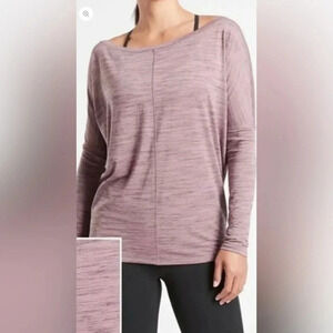 Athleta FLOW TOP ESSENCE SPACEDYE Size S Color: Flora Mauve/Spiced Cabernet
